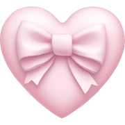 Pastel pink heart with white bow sticker