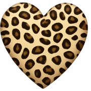 Leopard print heart sticker