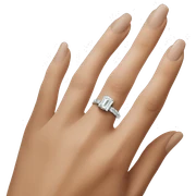 Emerald cut engagement ring on hand sticker