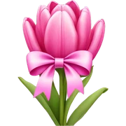 Pink tulips with a bow sticker