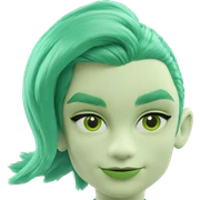 green haired boy portrait sticker