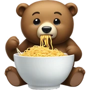 Bear eating noodles sticker