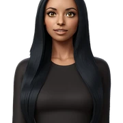 girl with long black hair sticker