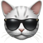 Cat with sunglasses sticker