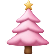 pastel pink christmas tree sticker