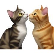 cat kisses cat sticker