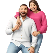 happy couple with jewelry sticker