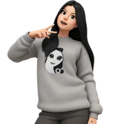 black haired girl in sweater sticker
