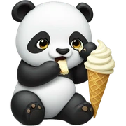 Panda eating ice cream sticker