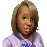realistic girl with flower sticker