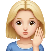 girl looking down with hand up  sticker