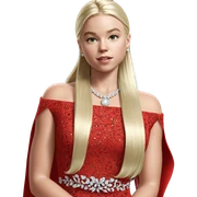 blonde girl in elegant dress sticker