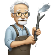 Old man welding sticker