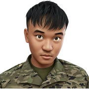 military portrait of soldier sticker
