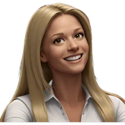 smiling blonde with long hair sticker