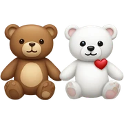 brown teddy bear and white teddy bear in love sticker