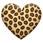 Leopard print heart sticker