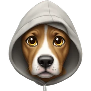 Dog wearing a hoodie sticker