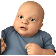bald boy looking at viewer sticker
