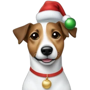 Jack russell dressed chrismas sticker