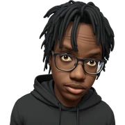 young man with glasses and hood sticker