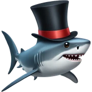 Shark with a top hat sticker