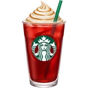 a red drink in a Starbucks glass  sticker