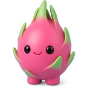 realistic dragon fruit, vinyl figure style sticker