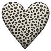 leopard grey print heart sticker