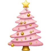 Cute Christmas tree with pink and gold ornaments  sticker