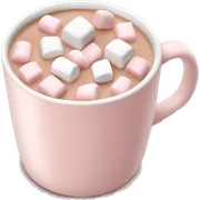 Light Pink mug of hot chocolate with marshmallows  sticker