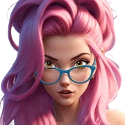 girl with pink hair portrait sticker