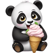 Panda eating ice cream sticker