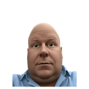 bald doctor portrait looking at viewer sticker