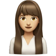 Pretty girl with long brown hair and bangs sticker