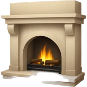 Beige fireplace sticker