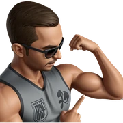 muscular guy in sunglasses sticker