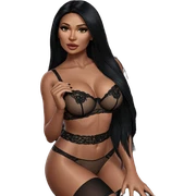 beautiful black-haired girl in lingerie sticker