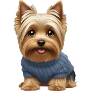 Yorkie wearing sweater sticker