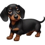 Black brown dachshund pup sticker