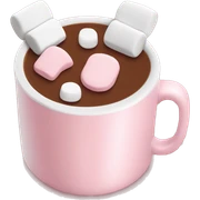 Light Pink mug of hot chocolate with marshmallows  sticker