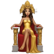 Brunette Goddess on throne sticker