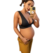pregnant girl taking selfie sticker