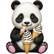 Panda eating ice cream sticker