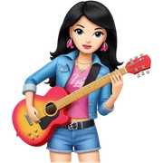 barbie rockstar   with black hair  sticker