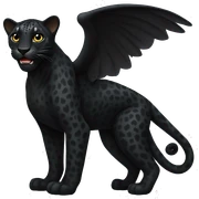 winged black leopard sticker