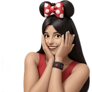 smiling girl with hair bow sticker