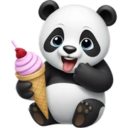 Panda eating ice cream sticker