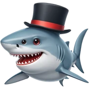 Shark with a top hat sticker