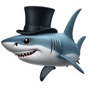 Shark with a top hat sticker